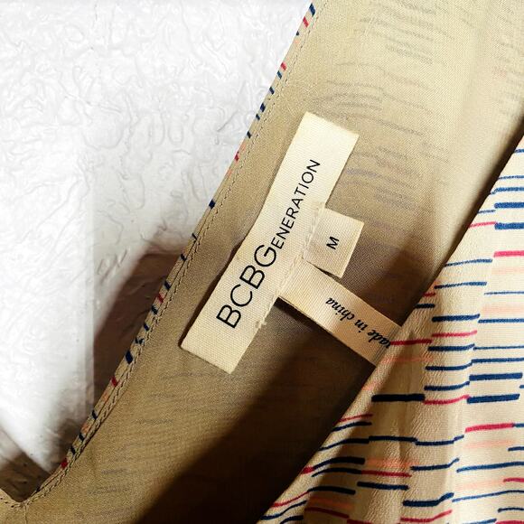 BCBGeneration Mid Mod Print Halter Dress Open Back Sleeveless Casual - M - Picture 7 of 8